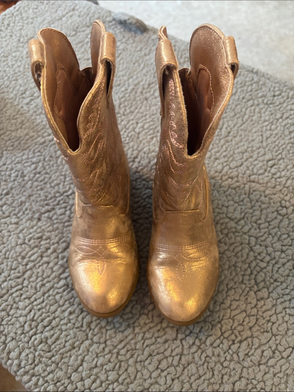 Austin Metallic Gold Western-Style Mid-Calf Boots